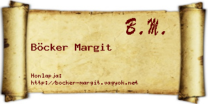 Böcker Margit névjegykártya